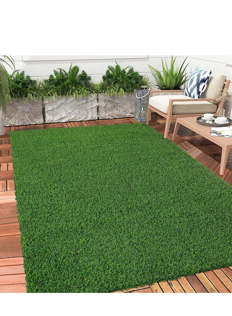 𝐅𝐅𝐃 2x25M سجادة عشب صناعي واقعية - سجادة للكلاب داخلية/خارجية مع تصريف، عشب صناعي للحديقة والحديقة والشرفة وتزيين المناظر الطبيعية - Image 5
