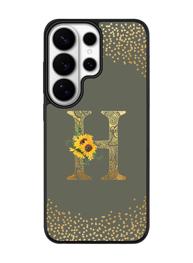 For Samsung Galaxy S26 Ultra Case, [Compatible with MagSafe] Slim Magnetic cover Phone Case - Custom Floral Monogram - H  (Olive Green )