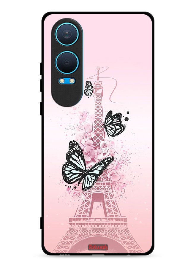 Tolwak OnePlus Nord CE4 Lite 5G Protective Case Cover Butterflies On Eiffel Tower - Image 1