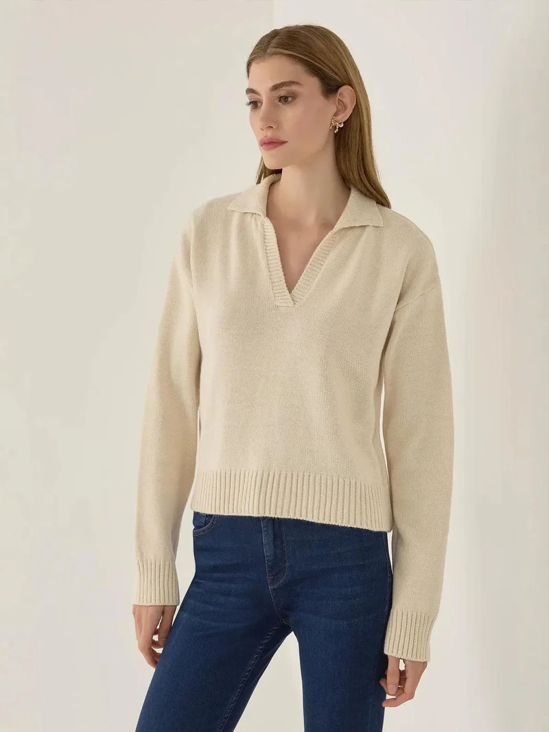 زوبعة كنزة بولو محبوكة