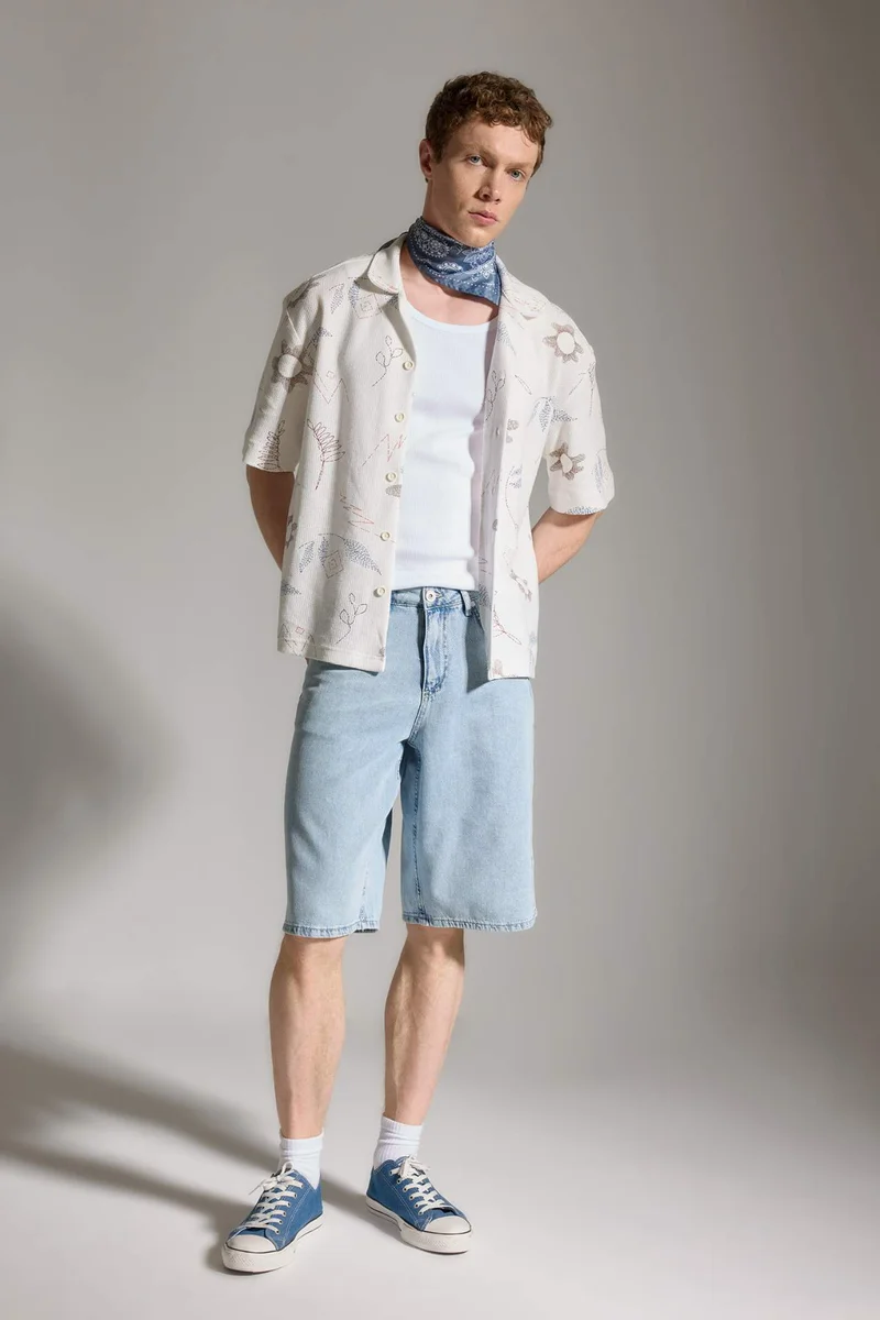 DeFacto Baggy Fit Bermuda Denim Shorts
