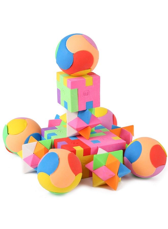 PROLOSO 15 Pcs Puzzle Cube Pencil Erasers Kids Party Favors Classroom Student Prizes Brain Teasers - Image 3