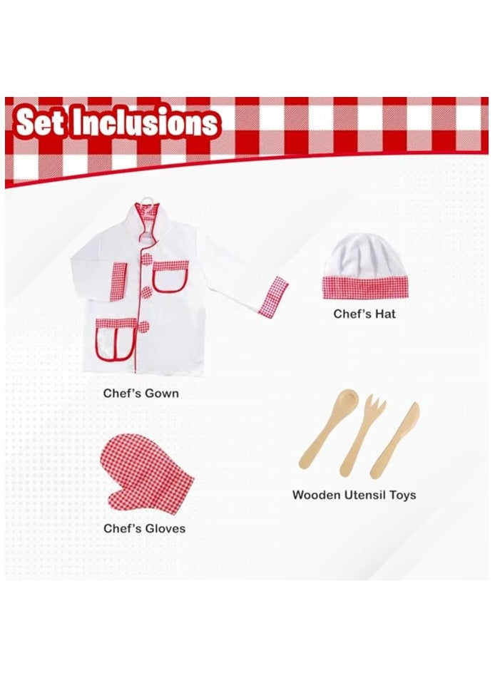 Home Smart Home Smart Chef Professional Costume for Kids Role Play Dress up Gift Set for Children Learning  - Image 3
