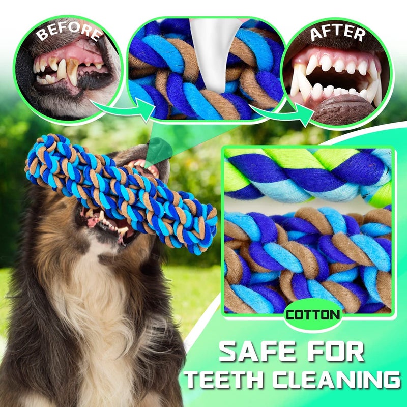 SHARLOVY XL Dog Chew Toys for Aggressive Chewers Large Breed, 14 Pack Tough Indestructible Dog Toys for Aggressive Chewers, Durable Puppy Chew Toys for Teething, Heavy Duty Cotton Dog Rope Toys for Large Dogs - Image 4