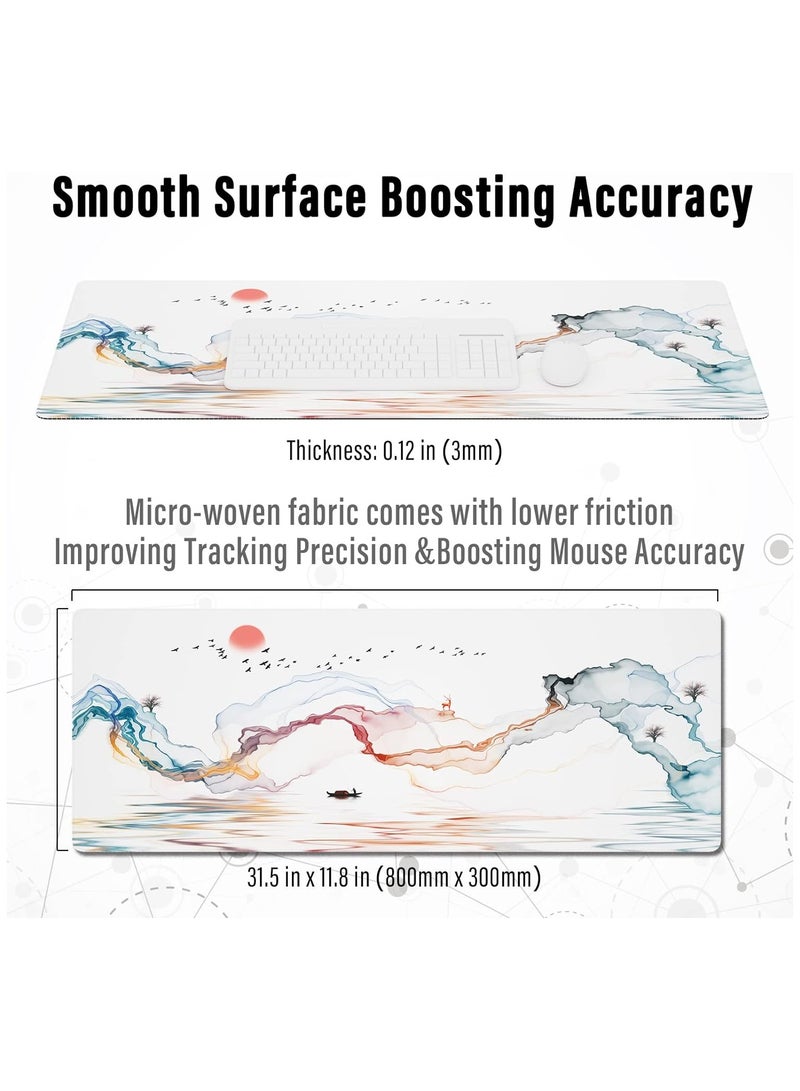 سكاي تاتش لوحة ماوس ألعاب كبيرة بحواف مخيطة ممتدة مقاس XL (80 سم × 30 سم) - Image 3