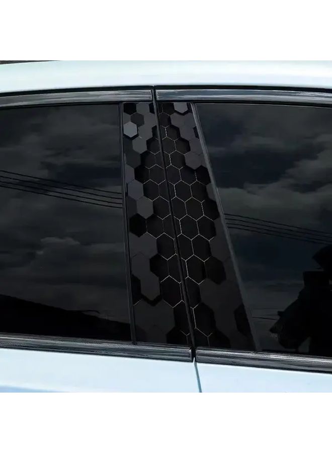 2Pcs 24x45CM Honeycomb Car Stickers Auto B Pillar Waterproof Cover For Scratches Sunscreen Vinyl Decals - Image 1