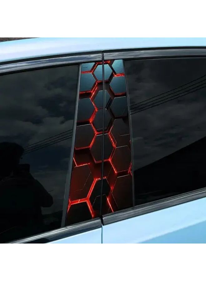 2Pcs 24x45CM Honeycomb Car Stickers Auto B Pillar Waterproof Cover For Scratches Sunscreen Vinyl Decals - Image 4