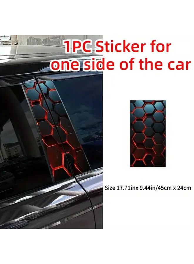 2Pcs 24x45CM Honeycomb Car Stickers Auto B Pillar Waterproof Cover For Scratches Sunscreen Vinyl Decals - Image 3