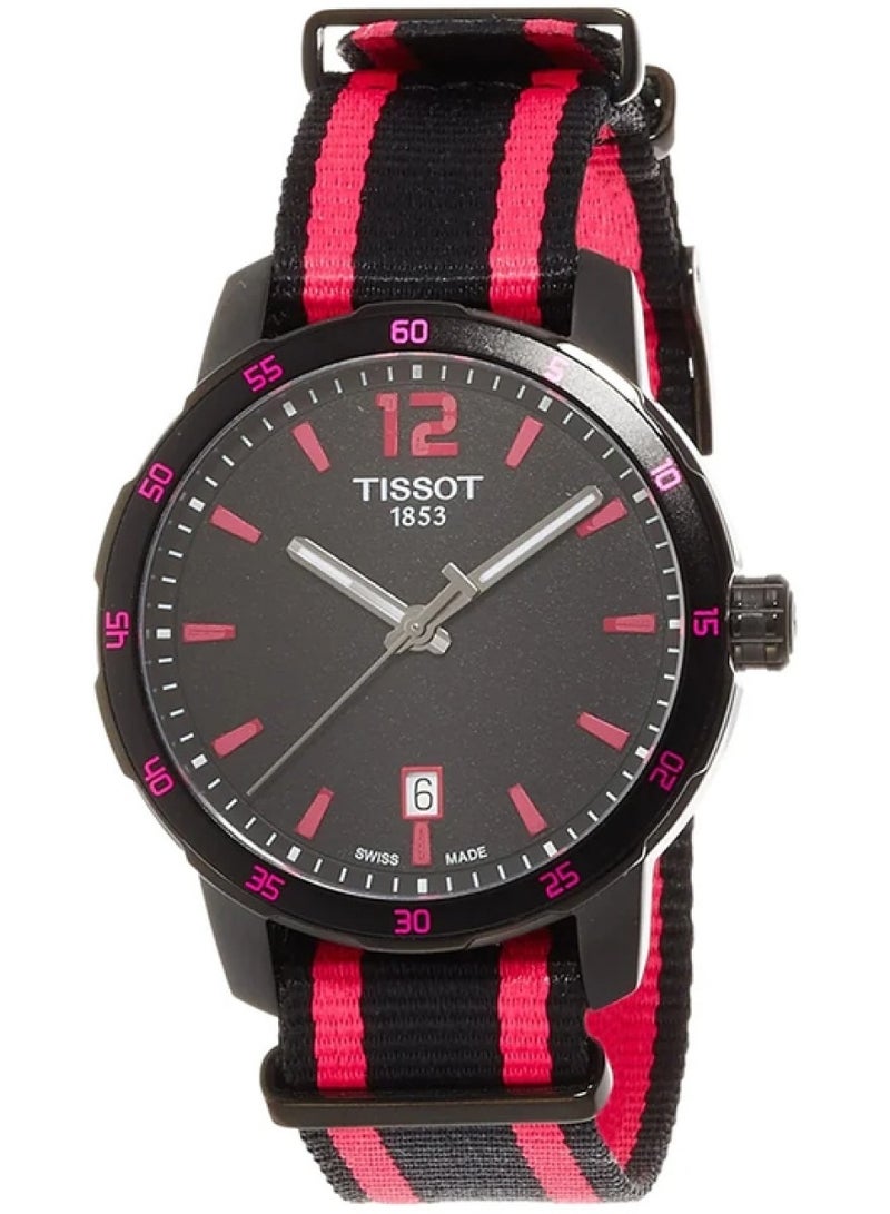 TISSOT Quickster Black Dial Black and Hot Pink Nylon Ladies Watch - Image 1