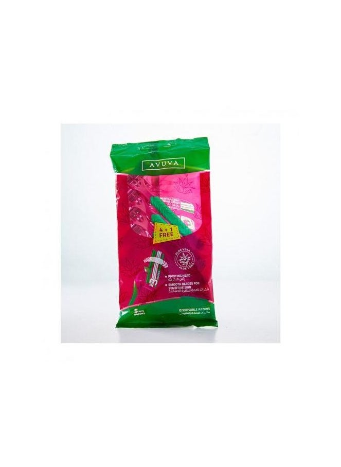 Avuva - Disposable Razor Blades With Pivoting Head For Women 4+1 - Image 1