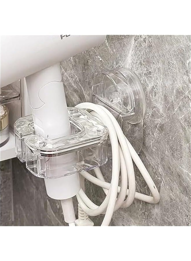 ماركة غير محددة مجفف شعر جداري قابل للتثبيت بتصميم جديد وقوة امتصاص عالية وقابلية للدوران، يسمح باستخدام مجفف الشعر بدون استخدام اليدين، قابل للإزالة وإعادة الاستخدام في الحمام.  - Image 4