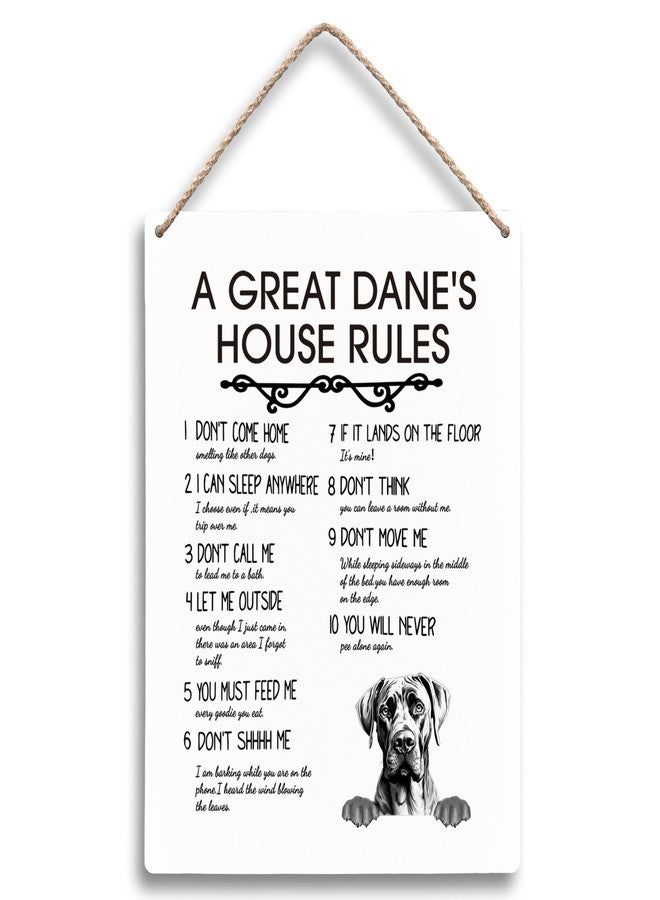 FUGWN A Great Dane’s House Rules Dog Wooden Signs 8x10, Great Dane Gifts, Dog Signs for Home Decor, Dog Decorations for the Home, Dog Wall Decor, House Rules Sign, Gifts for Dog Lovers Owners - Image 1