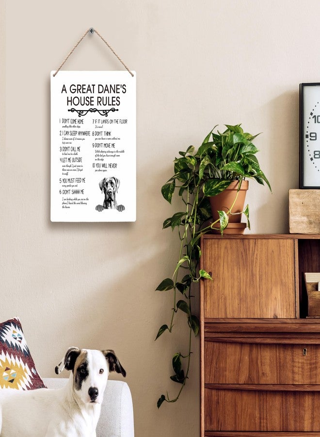 FUGWN A Great Dane’s House Rules Dog Wooden Signs 8x10, Great Dane Gifts, Dog Signs for Home Decor, Dog Decorations for the Home, Dog Wall Decor, House Rules Sign, Gifts for Dog Lovers Owners - Image 2