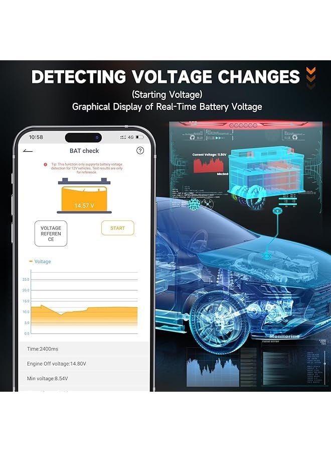 Ancel BD200 OBD2 Scanner Bluetooth, Code Reader for Vehicles & Check Engine Diagnostic Scan Tools with Battery Test, Exclusive App On iOS & Android, Wireless OBDII Adapter Works for 1996 & Newer Cars  - Image 4