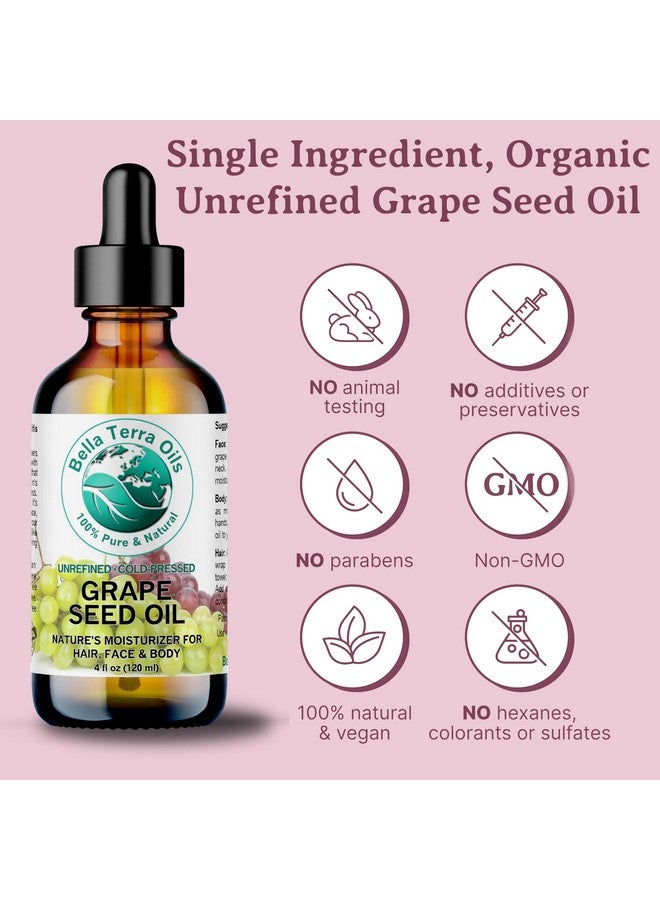 بيلا تيرا أويلز - زيت بذور العنب العضوي 4 أونصة - استمتع بثراء البوليفينول والفلافونويد، الغني بحمض الأوليك، للحصول على بشرة ناعمة كالحرير - Image 2