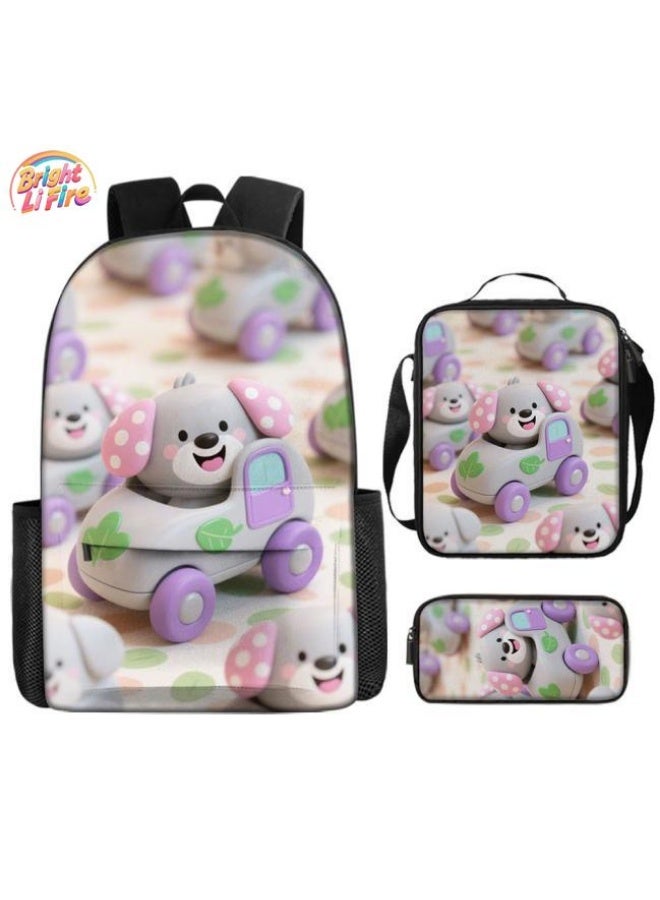 Bright Li Fire Unlock the new fashion of childish fun! Three-piece set of bags, cartoon elements for children and teenagers (students, children, friends' outings, mountain climbing, schooling, etc. can be used) - 106 - Image 1