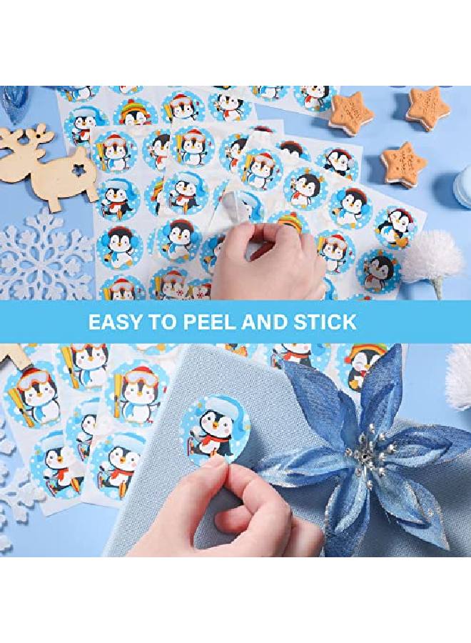 Chinco 600 Pieces Penguin Stickers Winter Penguin Stickers Sheets Penguin Classroom Stickers Decals Seals Cards For Kids Birthday Party Baby Shower Classroom Rewards Party Favor 1.5 Inches - Image 2