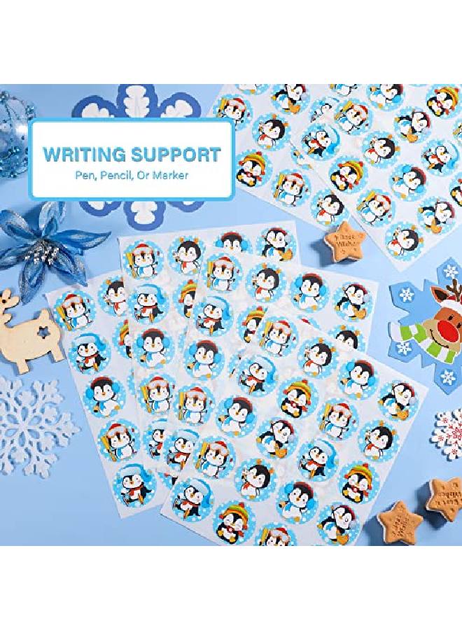 Chinco 600 Pieces Penguin Stickers Winter Penguin Stickers Sheets Penguin Classroom Stickers Decals Seals Cards For Kids Birthday Party Baby Shower Classroom Rewards Party Favor 1.5 Inches - Image 4