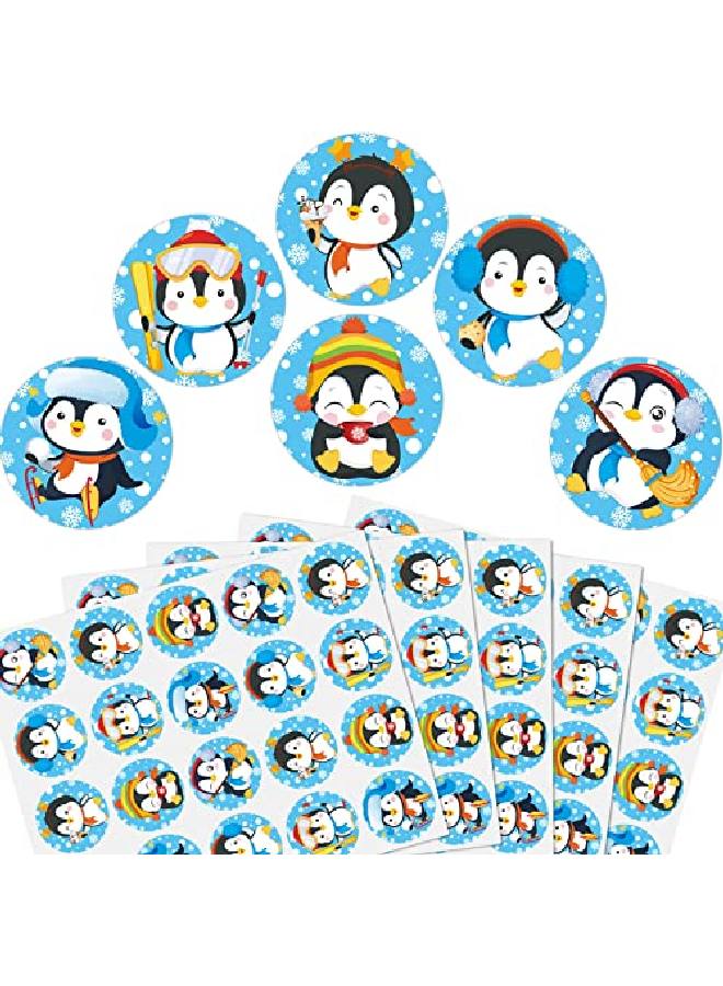 Chinco 600 Pieces Penguin Stickers Winter Penguin Stickers Sheets Penguin Classroom Stickers Decals Seals Cards For Kids Birthday Party Baby Shower Classroom Rewards Party Favor 1.5 Inches - Image 1