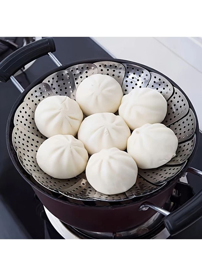 Stainless Steel Foldable Steamer Collapsible Steam Rack For Eggs Dumplings - Image 3