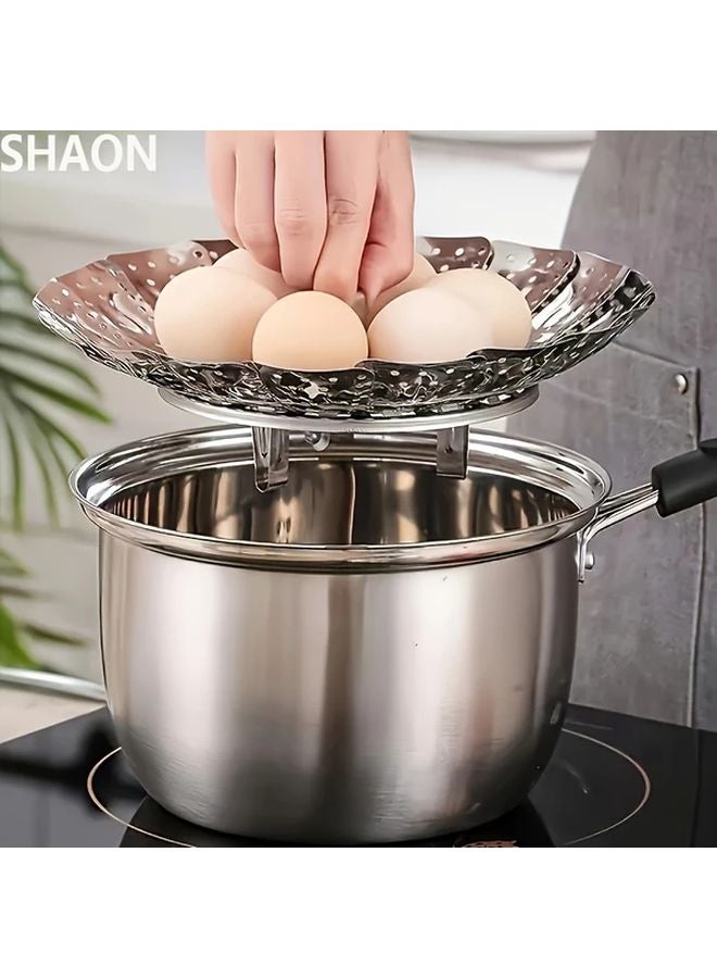 Stainless Steel Foldable Steamer Collapsible Steam Rack For Eggs Dumplings - Image 2