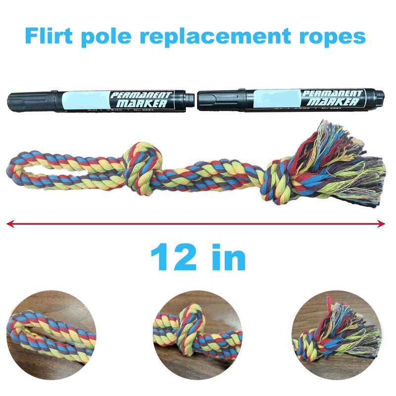 DIBBATU Dog Rope Toy, 3 Pack for Small Dogs, Durable Interactive Puppy Toys Ropes, Flirt Pole Replacement Toys for Teething Health, Relieve Boredom - Image 3