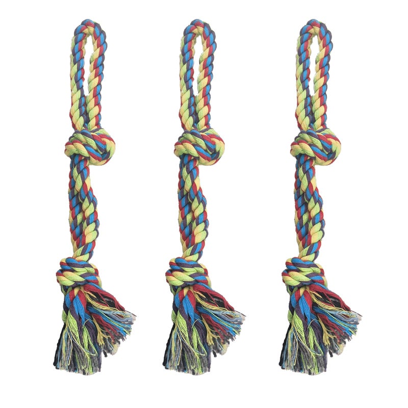 DIBBATU Dog Rope Toy, 3 Pack for Small Dogs, Durable Interactive Puppy Toys Ropes, Flirt Pole Replacement Toys for Teething Health, Relieve Boredom - Image 1