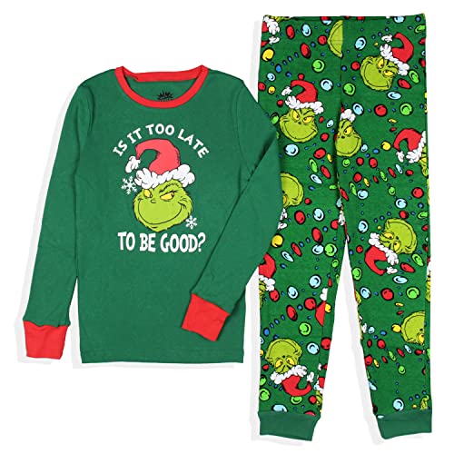 Dr. Seuss How GRINCH Stole Christmas Lights Sleep Pajama Set (Kids, 8, Small) - Image 4