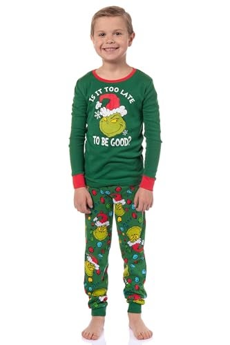 Dr. Seuss How GRINCH Stole Christmas Lights Sleep Pajama Set (Kids, 8, Small) - Image 2