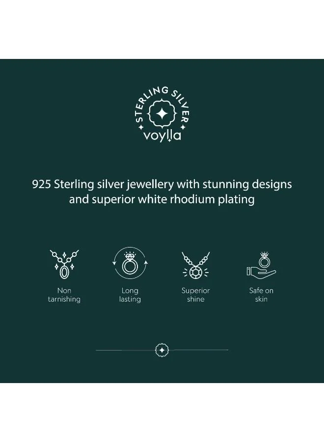 فويلا 925 Sterling Silver CZ Flower Shape Diamond Pendant