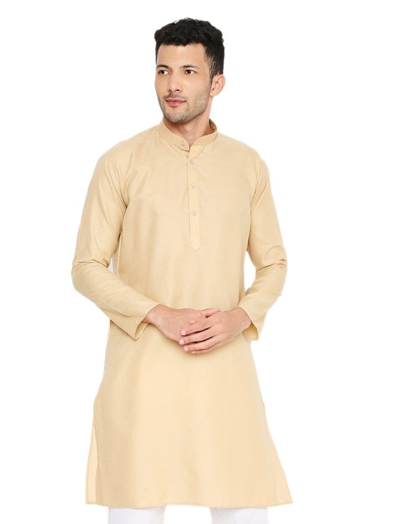 Maharaja Magic Cotton Solid Kurta in Khaki for Men[MSKurta1113-42] - Image 1