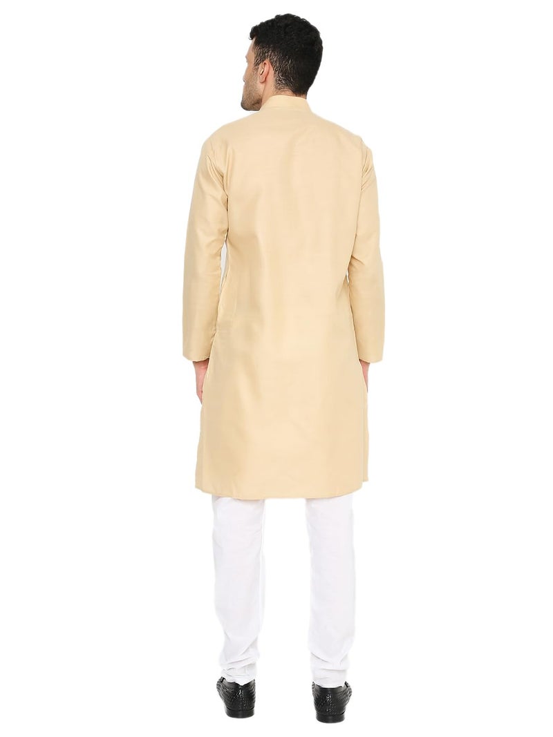 Maharaja Magic Cotton Solid Kurta in Khaki for Men[MSKurta1113-42] - Image 2
