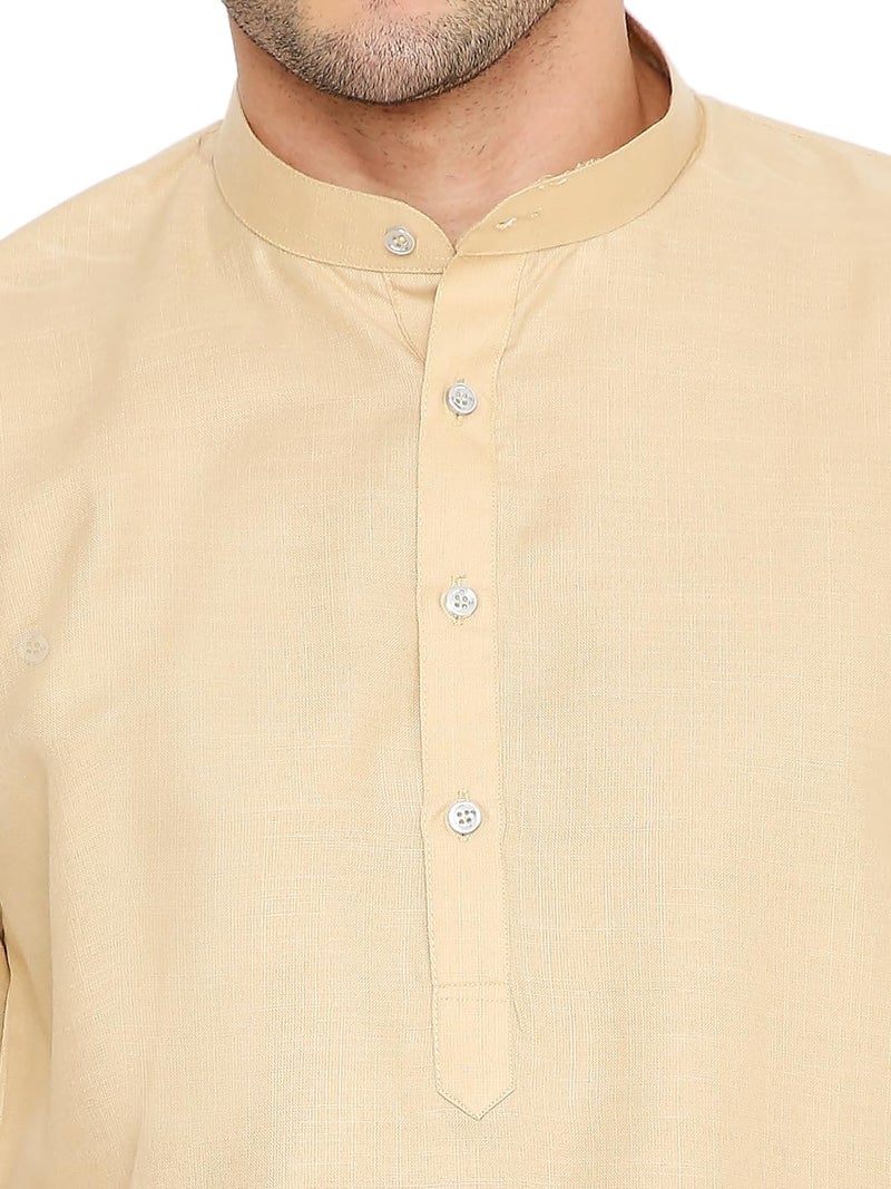 Maharaja Magic Cotton Solid Kurta in Khaki for Men[MSKurta1113-42] - Image 5