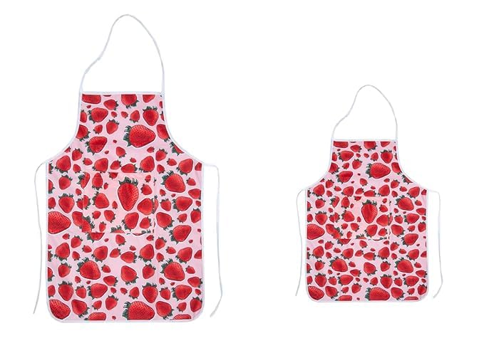 AAZEEM 2 Pack Matching Aprons with Pockets for Kids and Adults,Perfect for Mommy and Me Cooking,Baking,Painting,Gardening - Image 2