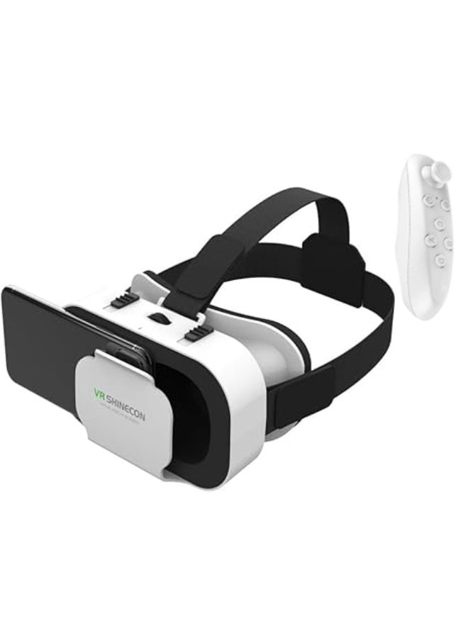 Shinecon VR Headset for Cellphone, Virtual Reality 3D Glasses Headset, with Controller, with iPhone or Android Compatible 4.7-6.5 inch,for Movies & Mobile Games - Image 1