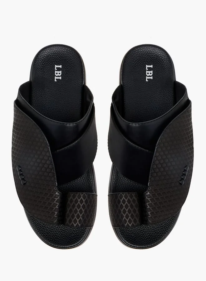 LBL by Shoexpress Men Textured Slip-On Arabic Sandals with Toe Loop Detail