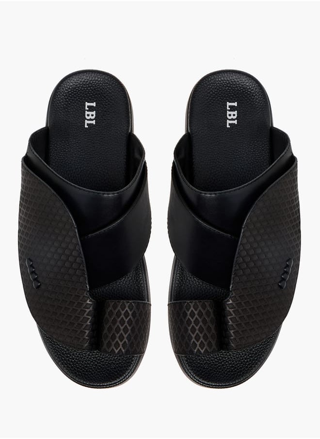 LBL by Shoexpress Men Textured Slip-On Arabic Sandals with Toe Loop Detail  - Image 1