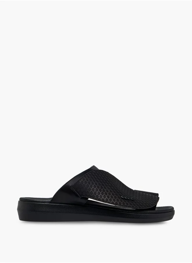 ال بي ال من شو اكسبرس Men Textured Slip-On Arabic Sandals with Toe Loop Detail