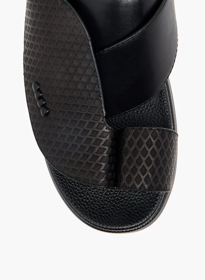 LBL by Shoexpress Men Textured Slip-On Arabic Sandals with Toe Loop Detail