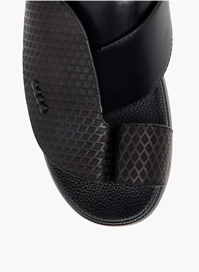 LBL by Shoexpress Men Textured Slip-On Arabic Sandals with Toe Loop Detail  - Image 3