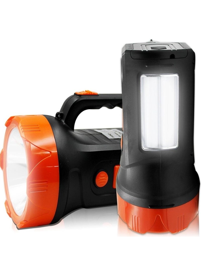 Tarez FX-519 Rechargeable Flashlight 3W USB Cree + Cob LED Camping Lantern with Powerbank  - Image 1