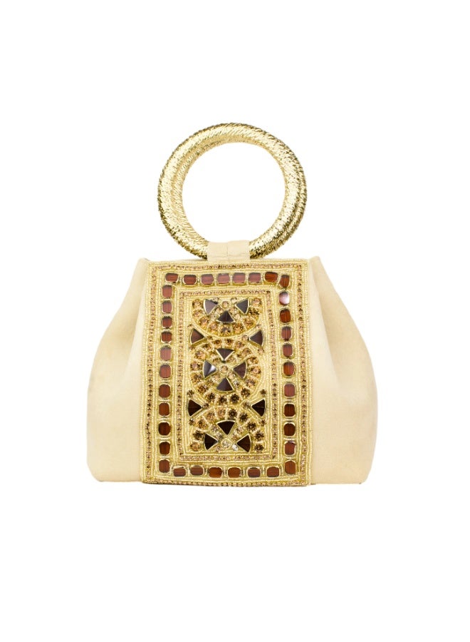 Dollar's Fashion Suede Handbag - Stylish Shoulder Bag, Elegant Tote Purse, Soft Texture Fashion Carry Bag for Everyday Use, Spacious Handbag for Work, Travel, Shopping & Casual Outings (Gold) - Image 1