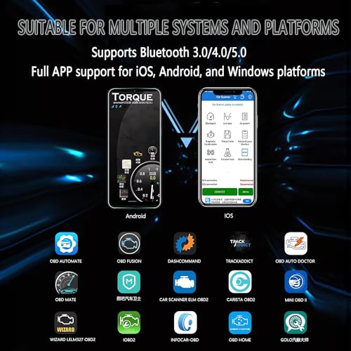 DETACHI Advanced Chipset Car Scanner OBD 2 Bluetooth, Car Fault Diagnostic Tool Device Mini ELM 327 V2.1 for Bike Bs6 with Smart Code Readers Support Android Windows iOS - Image 3