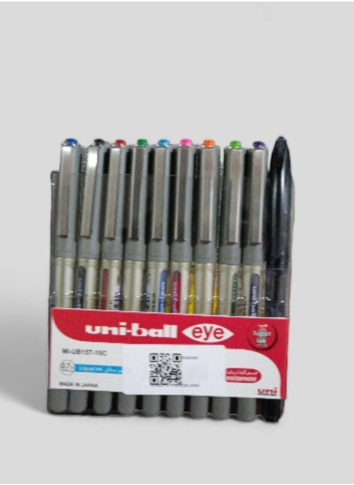 Uniball Uni-Ball Multi-Colour Fountain Pen Set, 10 Pens  - Image 1