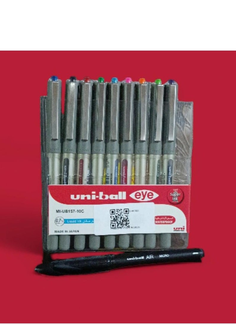 Uniball Uni-Ball Multi-Colour Fountain Pen Set, 10 Pens  - Image 2