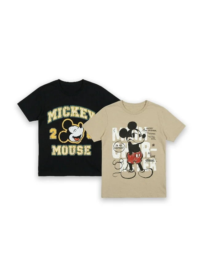 Disney Mickey Mouse Women’s Printed T-Shirt (Pack of 2)