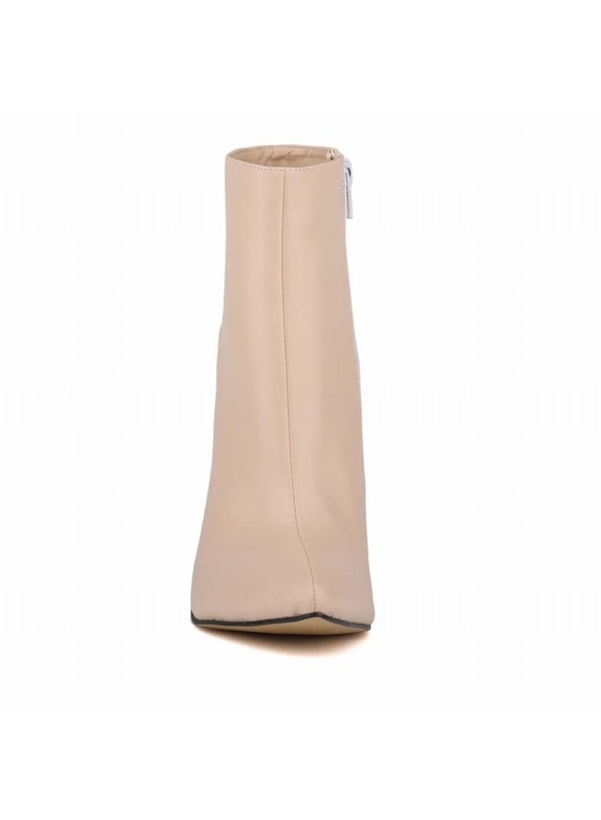 Loquat Autumn and winter short-cylinder Martin stiletto high-heeled boots 11cm Nude  - Image 4