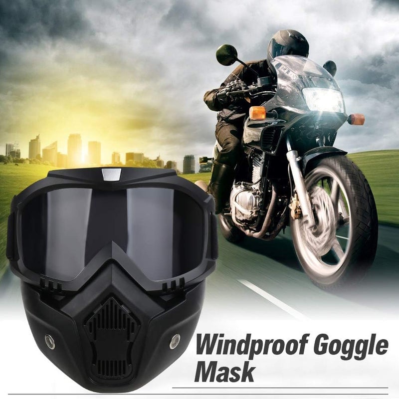 Outdoor Motorcycle Goggles Off-Road Helmet Goggles Windproof Glasses Goggles Mask Goggles Ski Goggles Cafe Racer Goggles, BLACK,UV Protection,Exclusive from Seller INFINITYHANDMADE Only - Image 4