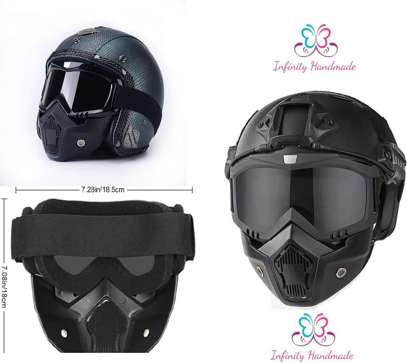 Outdoor Motorcycle Goggles Off-Road Helmet Goggles Windproof Glasses Goggles Mask Goggles Ski Goggles Cafe Racer Goggles, BLACK,UV Protection,Exclusive from Seller INFINITYHANDMADE Only - Image 3