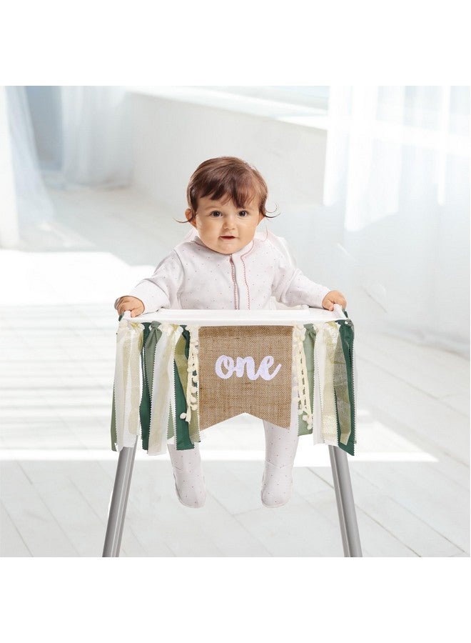 Nydotd 1st Birthday Highchair Banner Baby First Birthday Party Banner Decorations Wild Jungle Theme Safari One Year Birthday High Chair Banner Garland for Boy Baby Shower Supplies - Image 4